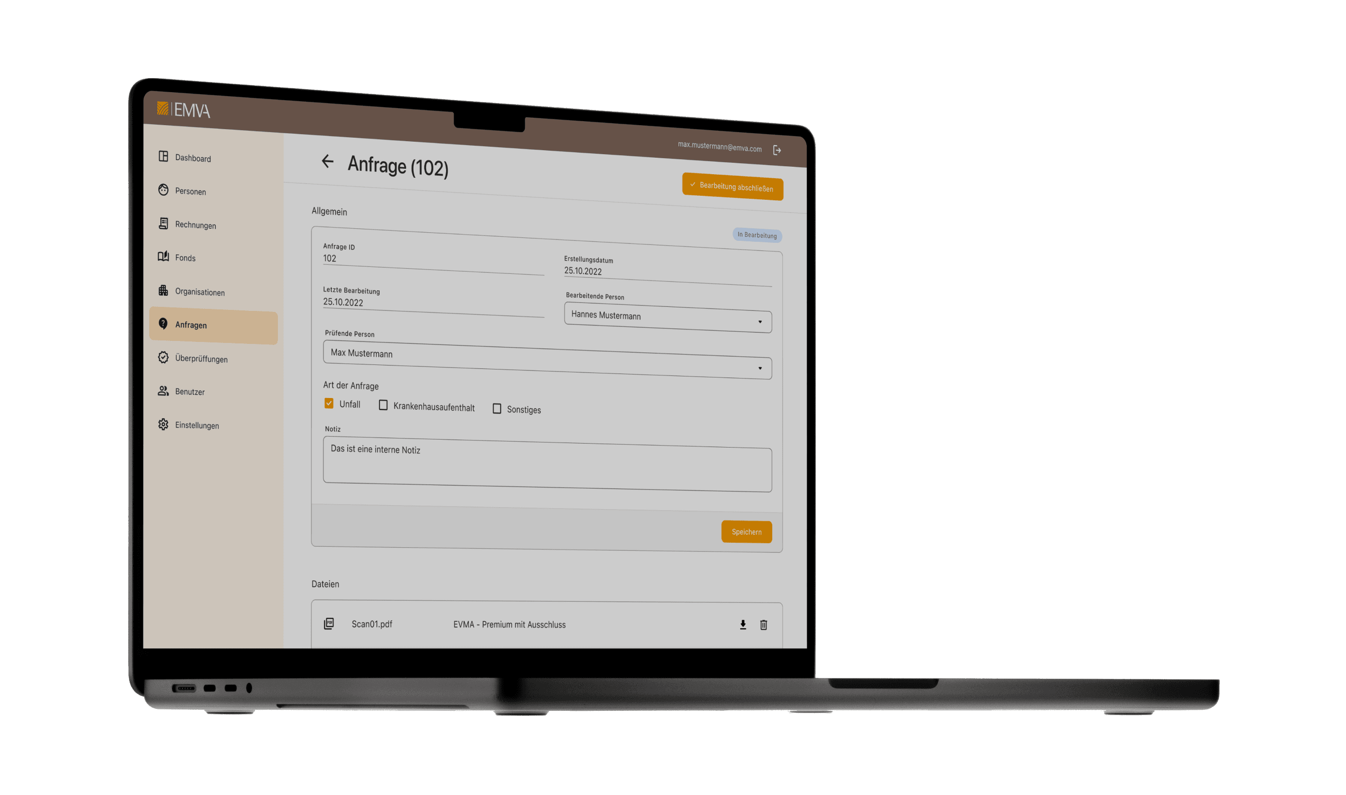 EMVA - Tailored ERP with Customer Portal}