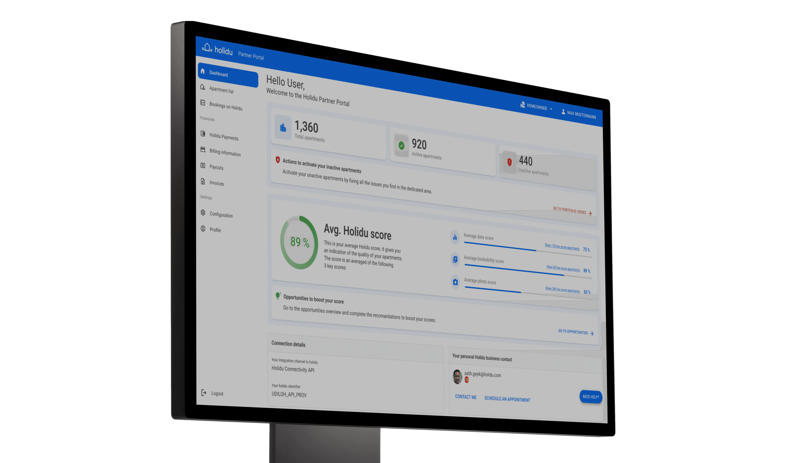 Holidu - Partner Portal Redesign