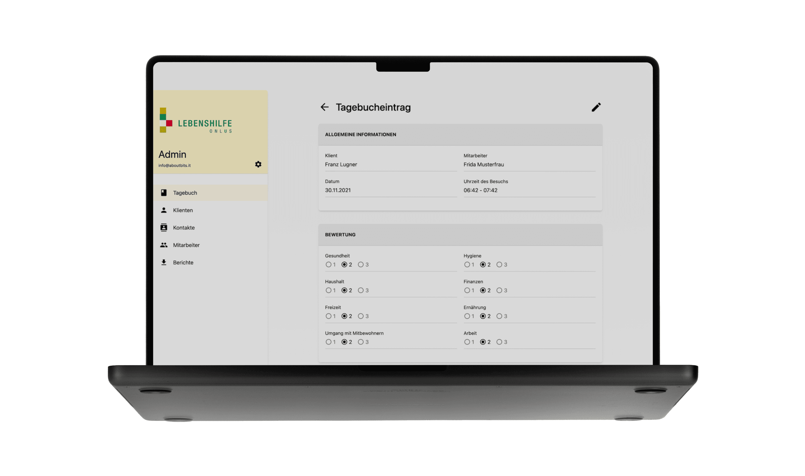 Lebenshilfe - Tempo reale invece di Excel